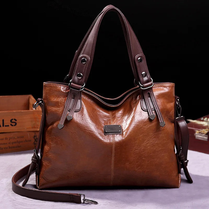 Nayah â Sac fourre-tout vintage en cuir souple