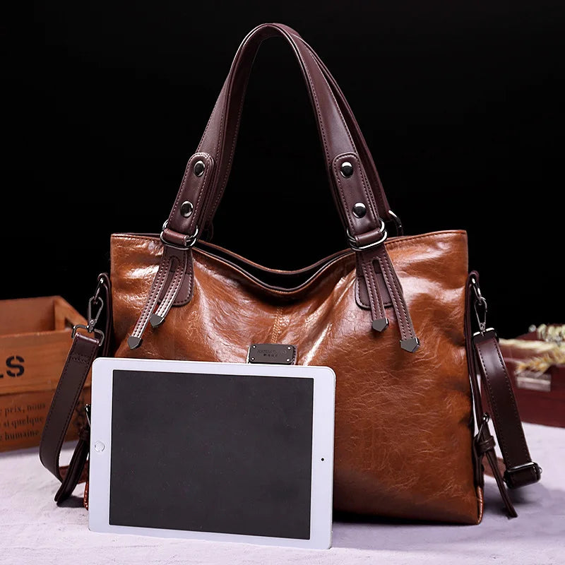 Nayah â Sac fourre-tout vintage en cuir souple
