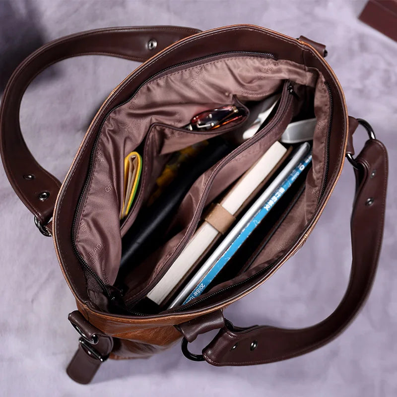 Nayah – Sac fourre-tout vintage en cuir souple
